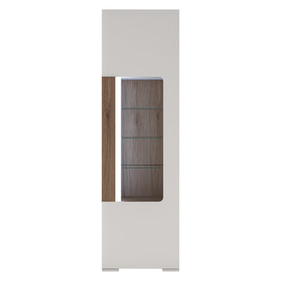 Toronto Tall narrow glazed display cabinet with internal shelves (inc. Plexi Lighting)