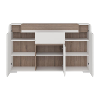 Toronto 3 Door 1 Drawer Sideboard (inc. Plexi Lighting)