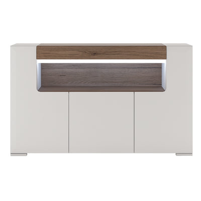 Toronto 3 Door Sideboard with open shelving (inc. Plexi Lighting)