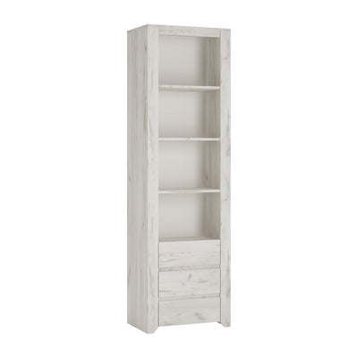Angel Tall Narrow 3 Drawer Bookcase.