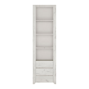Angel Tall Narrow 3 Drawer Bookcase.