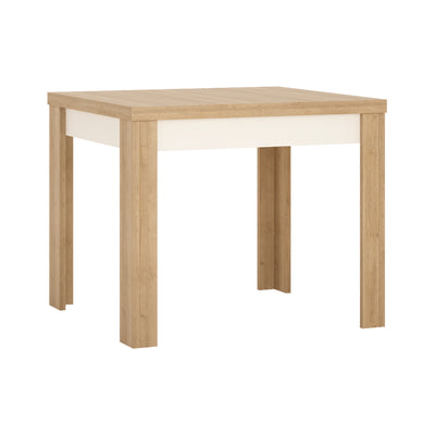 Lyon Small exdending dining table 90/180 cm in Riviera Oak/White high gloss