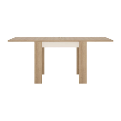 Lyon Small exdending dining table 90/180 cm in Riviera Oak/White high gloss
