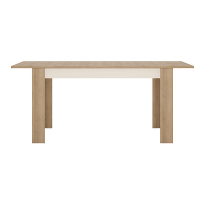 Lyon Medium extending dining table 140/180 cm in Riviera Oak/White high gloss