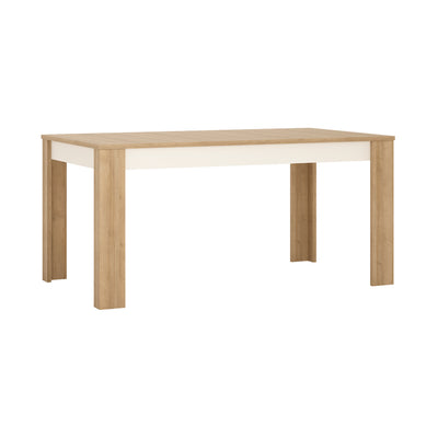 Lyon Large extending dining table 160/200 cm Riviera Oak/White high gloss