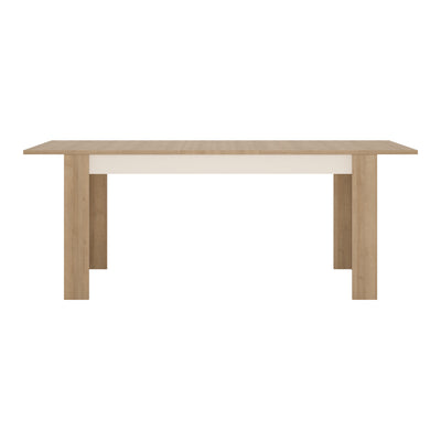 Lyon Large extending dining table 160/200 cm Riviera Oak/White high gloss