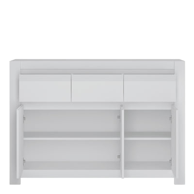 Novi 3 Door 3 Drawer Cabinet in Alpine White