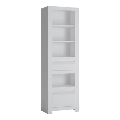 Novi 2 Drawer Bookcase in Alpine White.