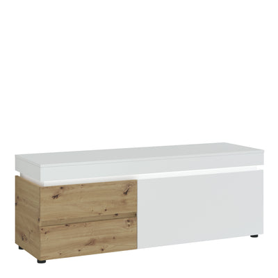 Luci 1 door 2 drawer 150 cm TV unit (including LED lighting) in White and Oak