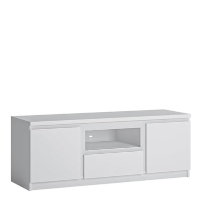 Fribo 2 door 1 drawer 136 cm wide TV cabinet Alpine White