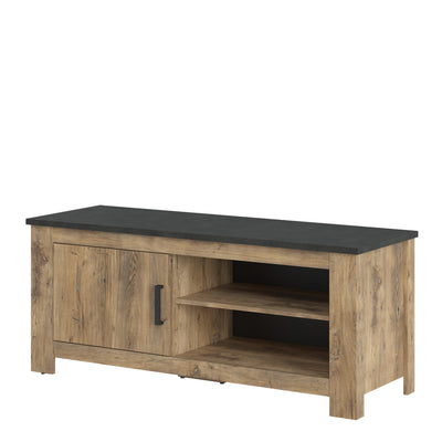 Rapallo 1 door 138 cm TV cabinet in Chestnut/Dark Matera