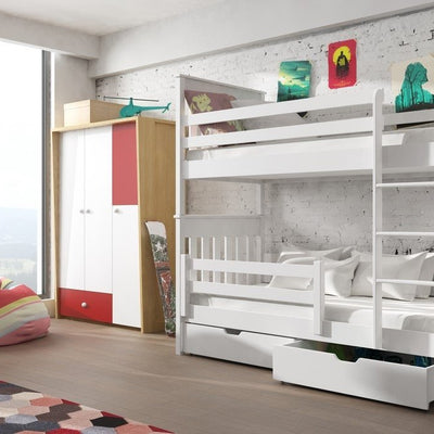 Wooden Bunk Bed Bruno with Storage