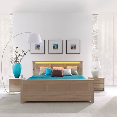 Cremona Bed with Storage and LED lights in 3 Sizes