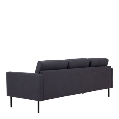 Larvik 3 Seater Sofa - Soul 380 Antracit, Black Legs