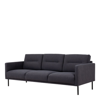 Larvik 3 Seater Sofa - Soul 380 Antracit, Black Legs