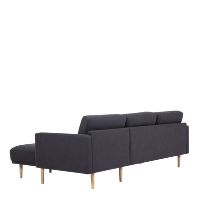 Larvik Chaiselongue Sofa - Soul 380 Antracit (RH), Oak Legs