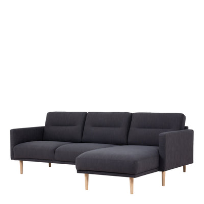 Larvik Chaiselongue Sofa - Soul 380 Antracit (RH), Oak Legs