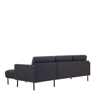 Larvik Chaiselongue Sofa - Soul 380 Antracit (RH), Black Legs