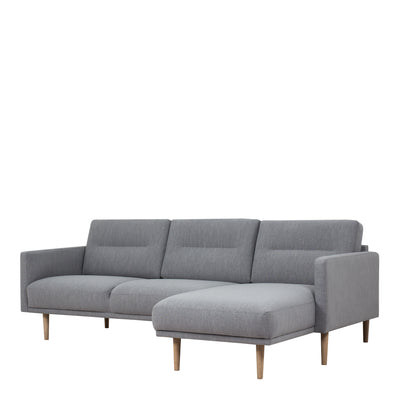 Larvik Chaiselongue Sofa - Soul 381 Gray (RH), Oak Legs