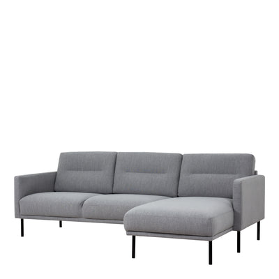 Larvik Chaiselongue Sofa - Soul 381 Gray (RH), Black Legs