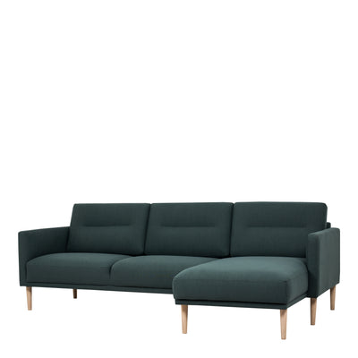 Larvik Chaiselongue Sofa - Soul 383 Dark Green (RH)/, Oak Legs