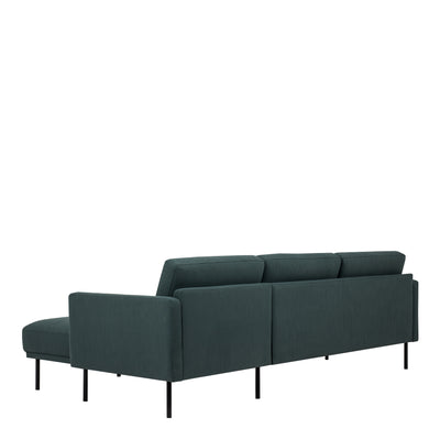 Larvik Chaiselongue Sofa - Soul 383 Dark Green (RH), Black Legs