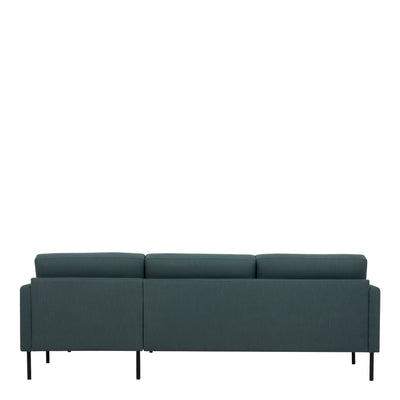 Larvik Chaiselongue Sofa - Soul 383 Dark Green (RH), Black Legs