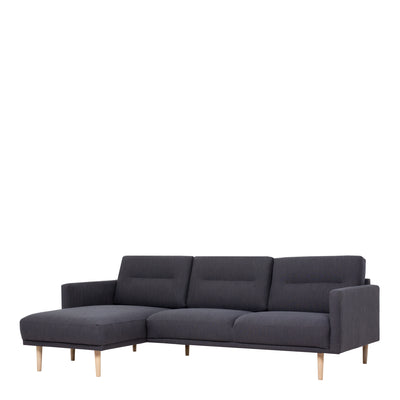 Larvik Chaiselongue Sofa - Soul 380 Antracit (LH), Oak Legs