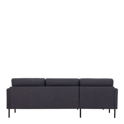 Larvik Chaiselongue Sofa - Soul 380 Antracit (LH), Black Legs