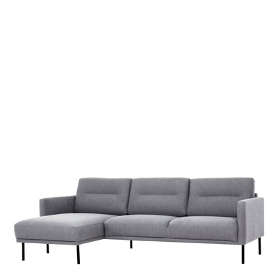 Larvik Chaiselongue Sofa - Soul 381 Gray (LH), Black Legs