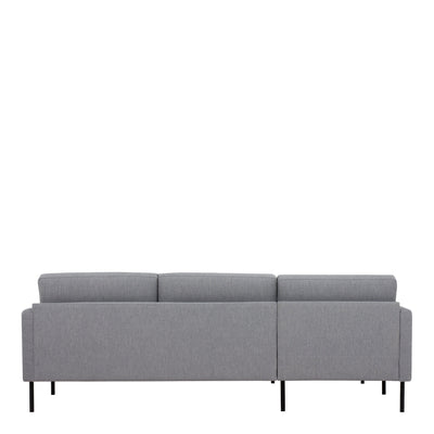 Larvik Chaiselongue Sofa - Soul 381 Gray (LH), Black Legs