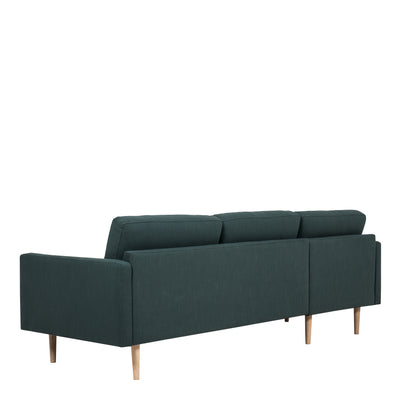 Larvik Chaiselongue Sofa - Soul 383 Dark Green (LH), Oak Legs