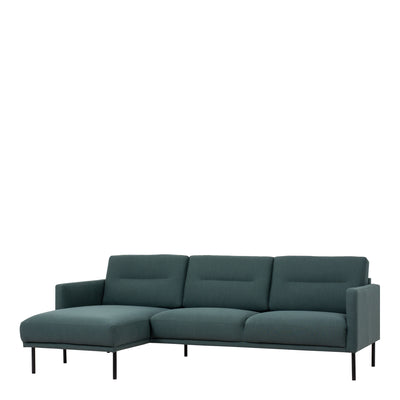 Larvik Chaiselongue Sofa - Soul 383 Dark Green (LH), Black Legs