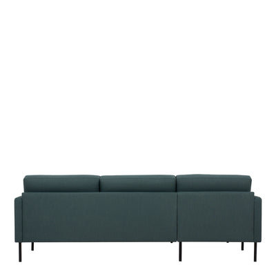 Larvik Chaiselongue Sofa - Soul 383 Dark Green (LH), Black Legs