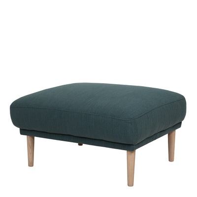 Larvik Footstool - Soul 383 Dark Green, Oak Legs