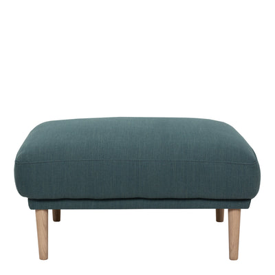 Larvik Footstool - Soul 383 Dark Green, Oak Legs