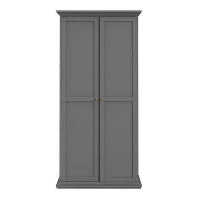 Paris Wardrobe with 2 Doors in Matt Grey