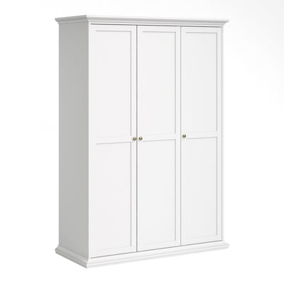 Paris Wardrobe with 3 Doors in White