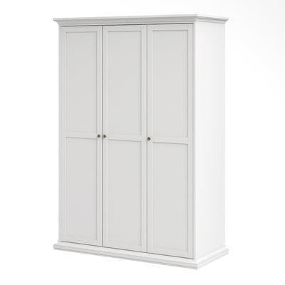 Paris Wardrobe with 3 Doors in White