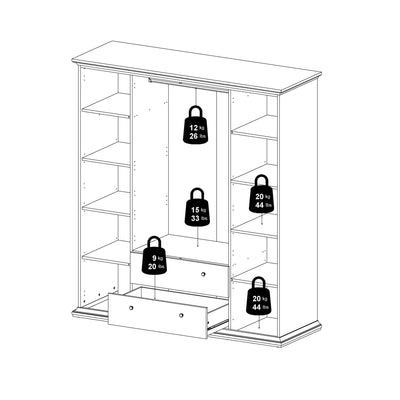 Paris Wardrobe with 4 Doors & 2 Drawers in Matt Grey