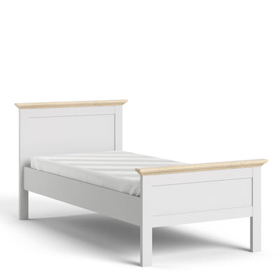 Paris Single Bed (90 x 200) in White and Oak.