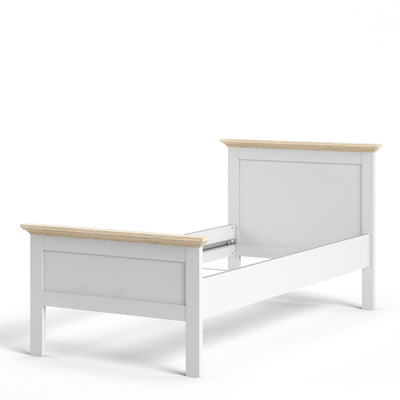 Paris Single Bed (90 x 200) in White and Oak.