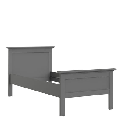 Paris Single Bed (90 x 200) in Matt Grey.