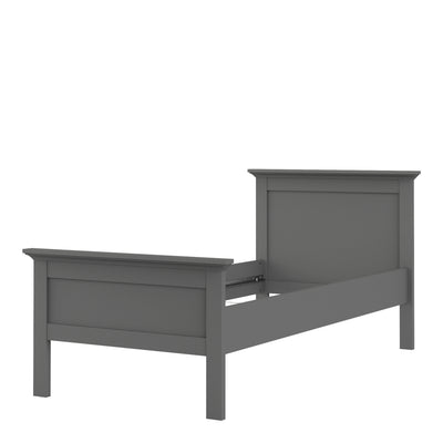 Paris Single Bed (90 x 200) in Matt Grey.