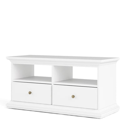 Paris TV Unit - 2 Doors 2 Drawers in White