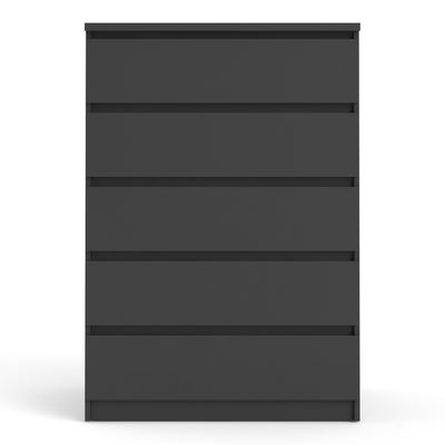 Naia Chest of 5 Drawers in Black Matt