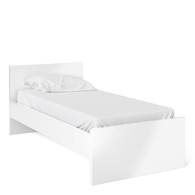 Naia Bed 90x190 White high gloss White High Gloss.