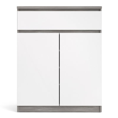 Naia Sideboard - 1 Drawer 2 Doors in Concrete and White High Gloss