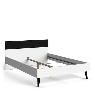 Oslo Bed 140 x 200 White Black Mat