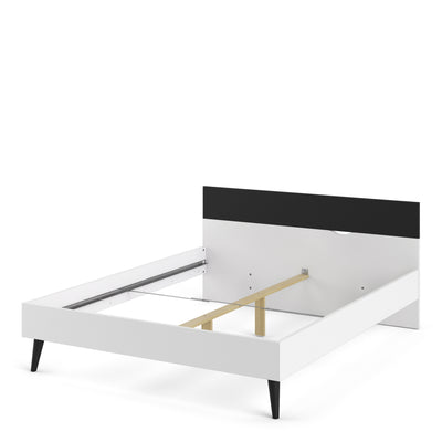 Oslo Bed 160 x 200 White Black Mat